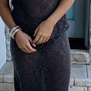 Women's Knit Swim Coverup Dress in Charcoal